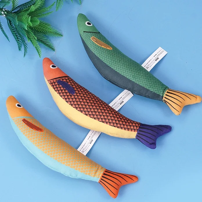 

Manufacturer Wholesale Interactive Catnip Crinkle Sound Pet Toys Sustainable Saury Fish Toy Cat Teaser Toy