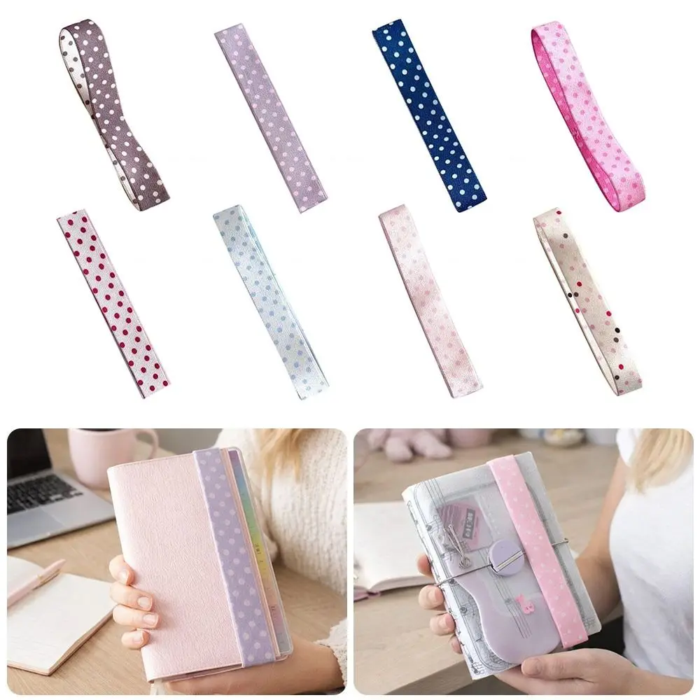 Kawaii Polka Dots Elastic Strap Double-sided DIY Decoration Band Binding Rope Creative Notebook Straps for Scrapbookin