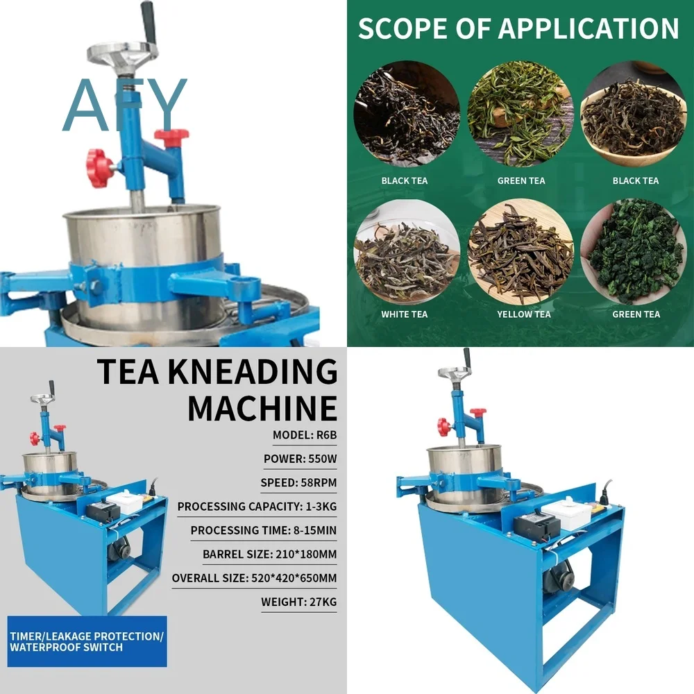 Electric Tea Kneading Machine for R6B Stainless Steel Home Use Tea Processing Equipment for Stripping Leaves Tea Rolling