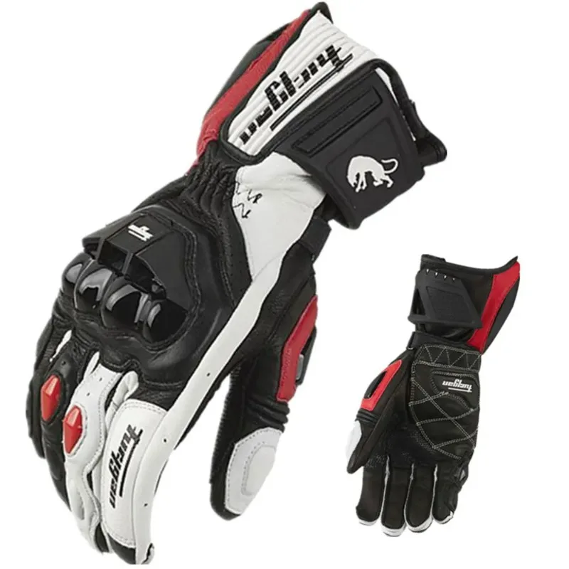 

Outdoor Sports Full Finger Motorcycle Gloves - Genuine Leather Breathable & Wear-Resistant Racing Gloves