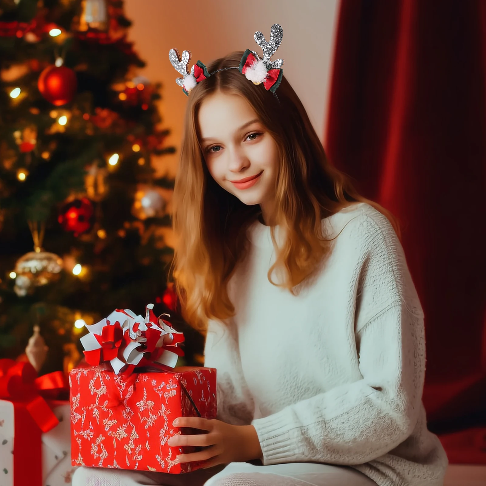 

Glitter Antler Headband Christmas Hair Band Festival Cosplay Headdress Carnival Birthday Party Decorative Headbands For
