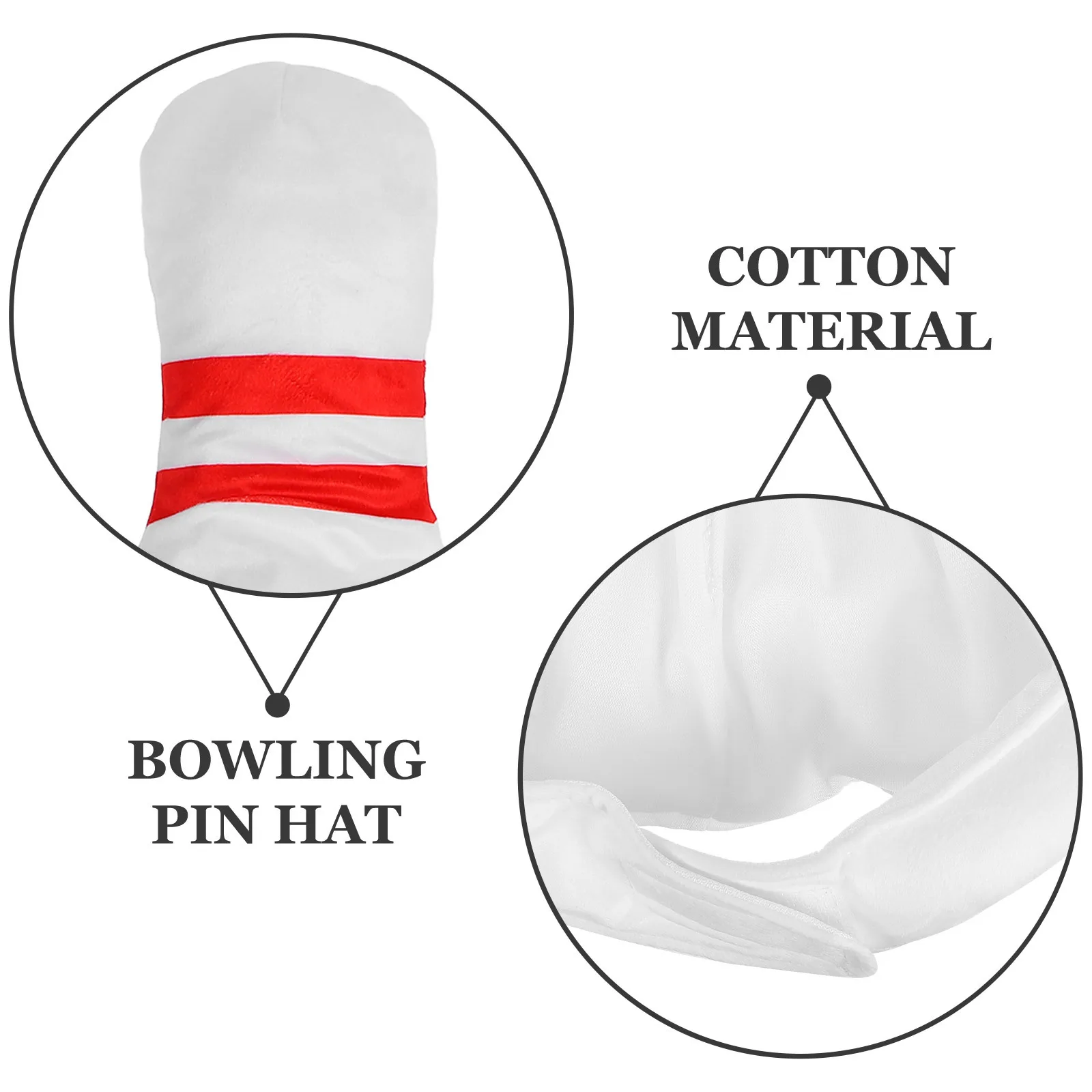 

1pcs Bowling Pin Hat Lightweight Adorable Cosplay Headwear For Party Halloween Festival Photo Prop Novelty Costume Accessory