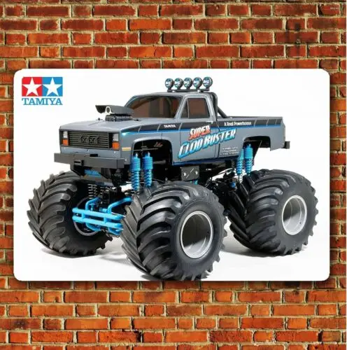 Metal Poster Vintage Rc Car Tin Sign Plaque Tamiya Super Clodbuster Boxart sign sign sign