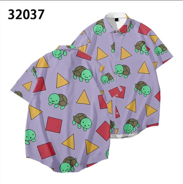 

KPop Demon Hunters Zoey's Pj's 3D Button Up Shirt Short Sleeve Kawaii Graphic Short Sleeve Shirt Unisex Men Women Summer Top Y2K