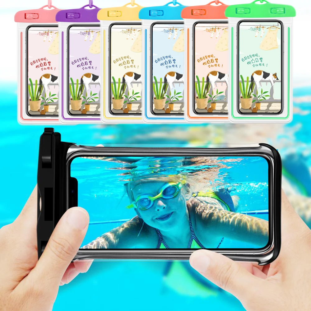 Universal Waterproof Pouch Case Cell Phones Waterproof Protective Sheath Underwater Swimming Dry Case Cover for Iphone Samsung