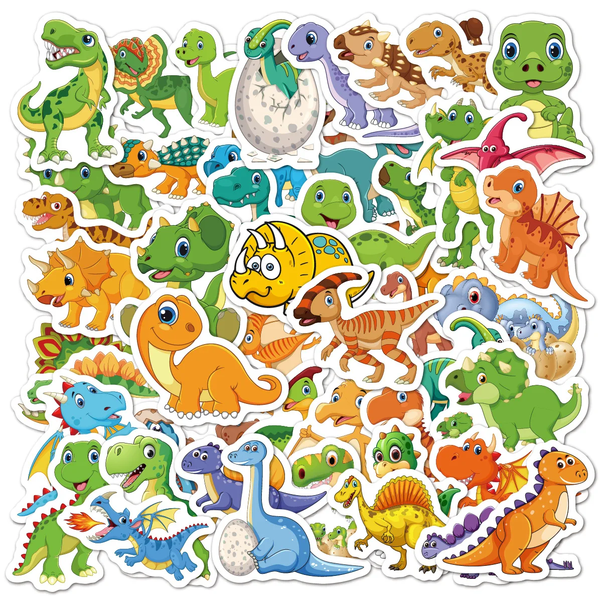 

Fun Dinosaur Stickers 50pcs Boys Favorite Hand Account DIY Phone Case Stickers for Kids Students Ins Style