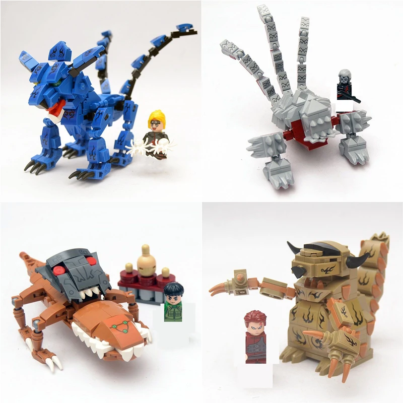 Bloques de construcción de la película de Anime de Naruto para niños, Mini figuras Ninja, Uzumaki Kurama, zorro de nueve colas, Kit de bloques de construcción, modelo, juguetes para niños, regalo