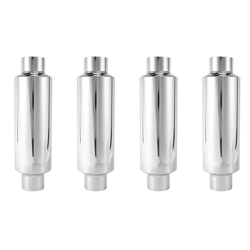 

4X Car Exhaust Muffler 2.5 Inch Inlet Stainless Steel Universal Resonator 12 Inch Long Performance Muffler