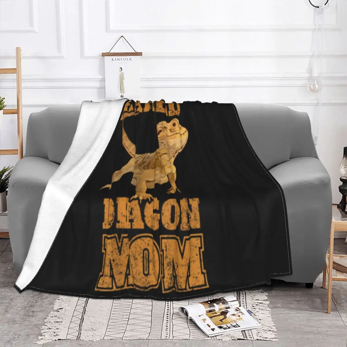 Beautiful Bearded Dragon Bearded Dragon Mom Mama Gift Man Personality Creative Design Geek Throw Blanket