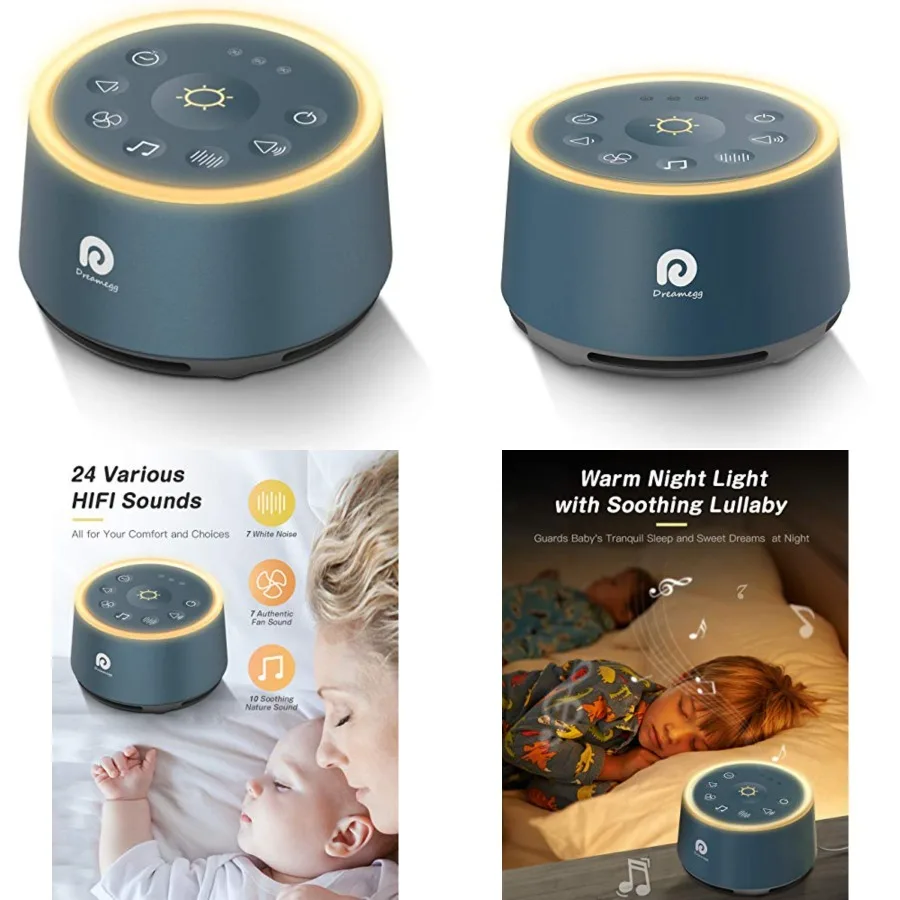 

Dreamegg D1 Sound Machine - White ise Machine with Baby Night Light for Sleeping, High Fidelity Sounds, Timer and Memory Featur