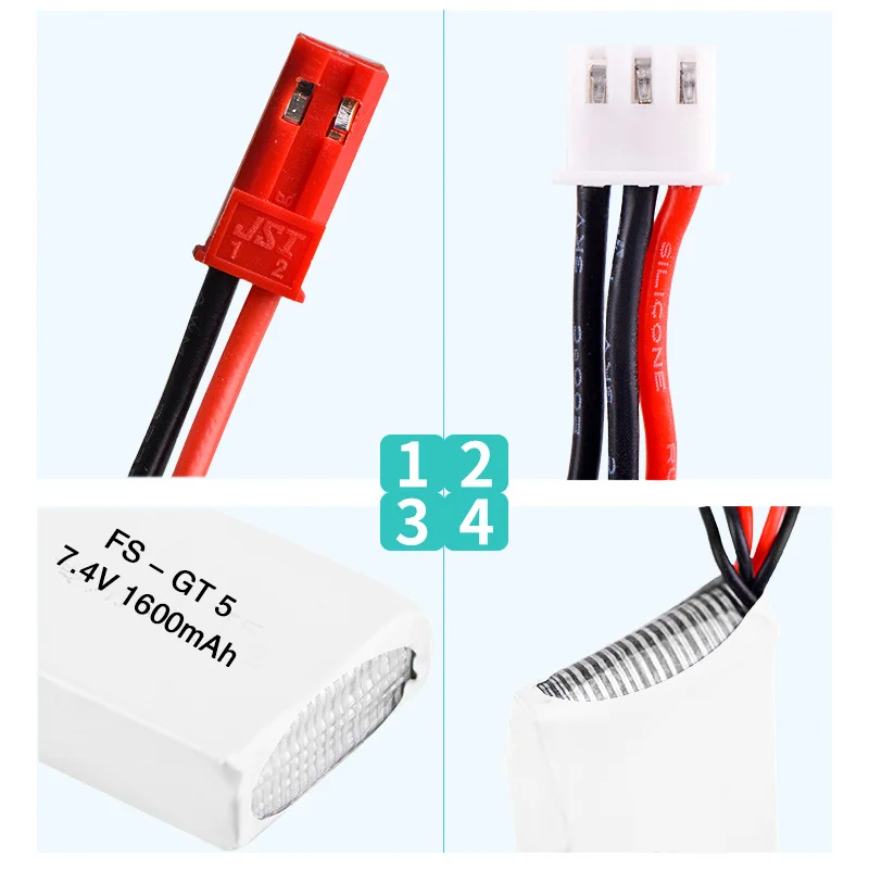 7.4V 1600mAh lipo Battery + Charger For Flysky FS-GT5 Transmitter RC Models Parts Toys Accessories For MC6C MCE7 7.4v Battery