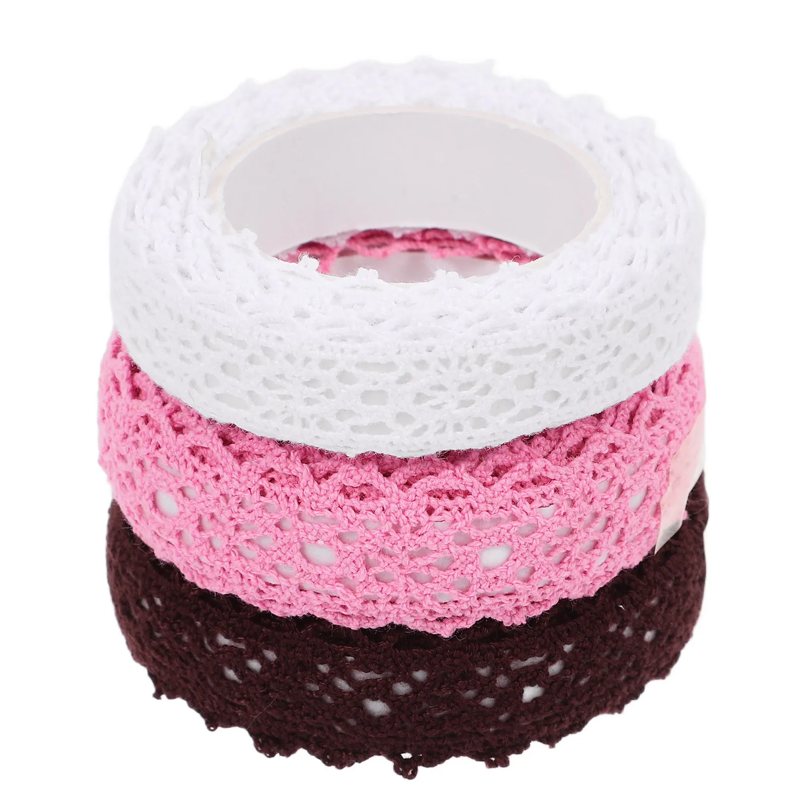 

3 Rolls Lace Tape Fabric Decorative Lace Ribbon for DIY Scrapbooking Card Making Soft Comfortable Adhesive Tapes