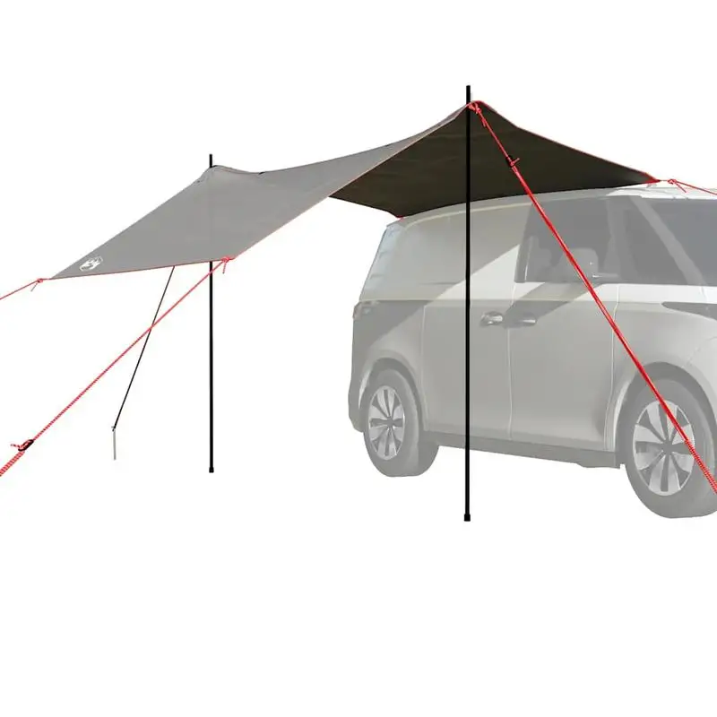 Tente de voiture gris-orange, facile à nettoyer, taille familiale