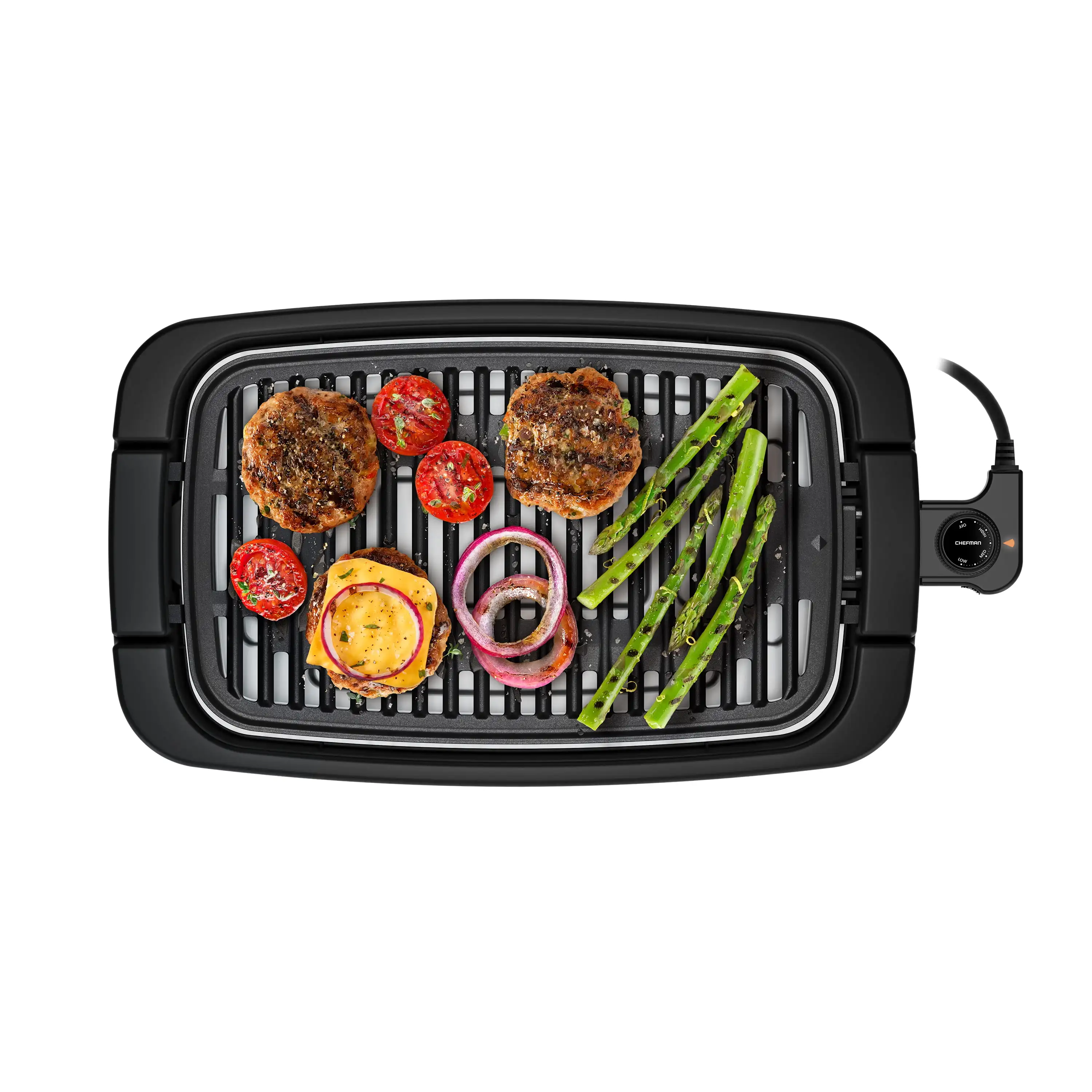 

Smokeless Indoor Electric Grill, Adjustable Temperature Control, Dishwasher-Safe Parts