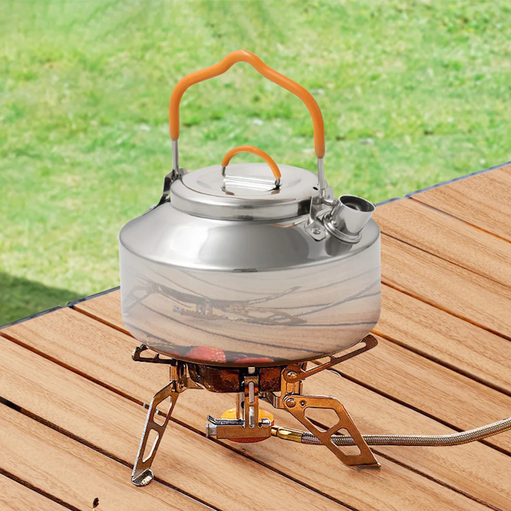 Bouilloire à thé en acier inoxydable, ustensiles de cuisine portables, cuisinière d'extérieur, machine à dosettes de café et d'eau