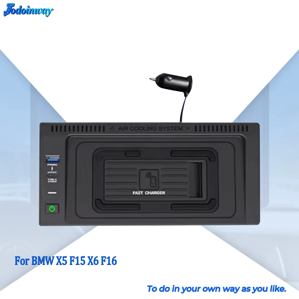 Carregador sem fio de carro 15w para bmw x5 f15 x6 f16 2014 2015 2016 2017 2018 2019 almofada de carregamento suporte de telefone tipo c suporte de ca