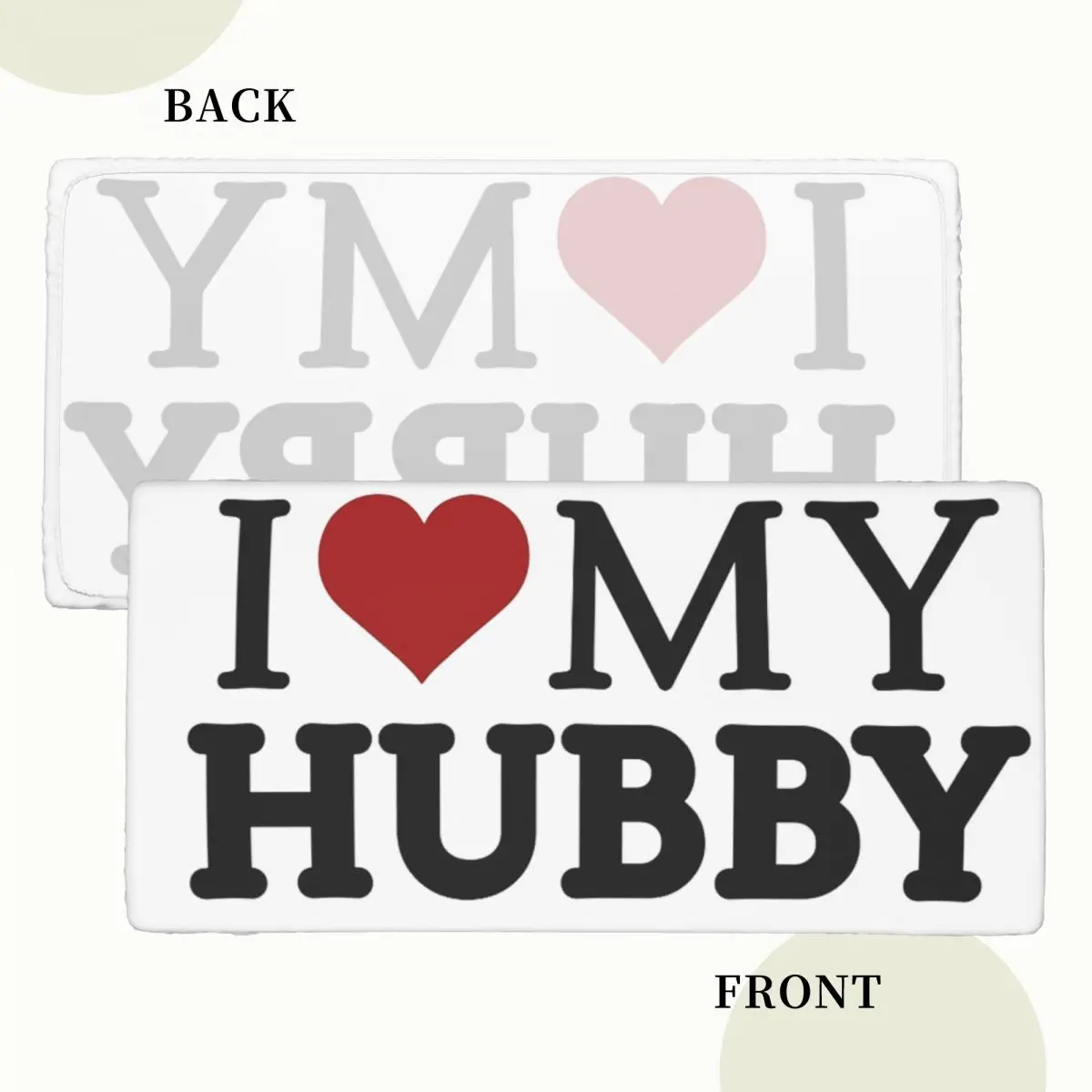 I LOVE MY HUBBY Custom Rectangular Tablecloth Oilproof Table Cover for Dining Events Table Cloth