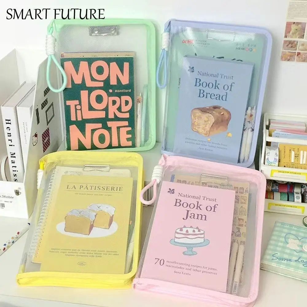 

Многофункциональная сумка для хранения тестовой бумаги, встроенная доска для зажимов, цветная папка для файлов Morandi, сумка с ручкой, портативная сумка на молнии формата А4