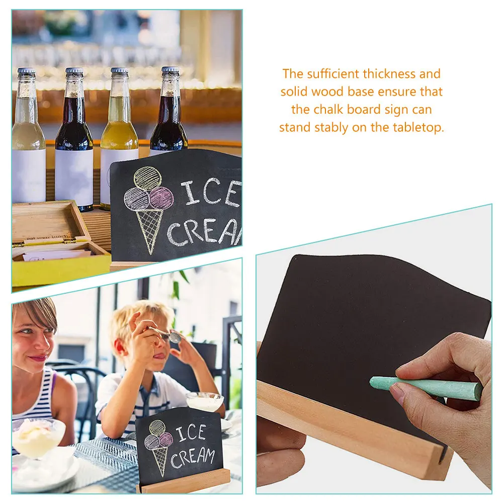 12 قطعة السبورات الصغيرة مزدوجة الوجهين مستطيل صغير الخشب رسالة لوحات ديكور للطاولات علامات لحفلات الزفاف المطاعم المقاهي #2