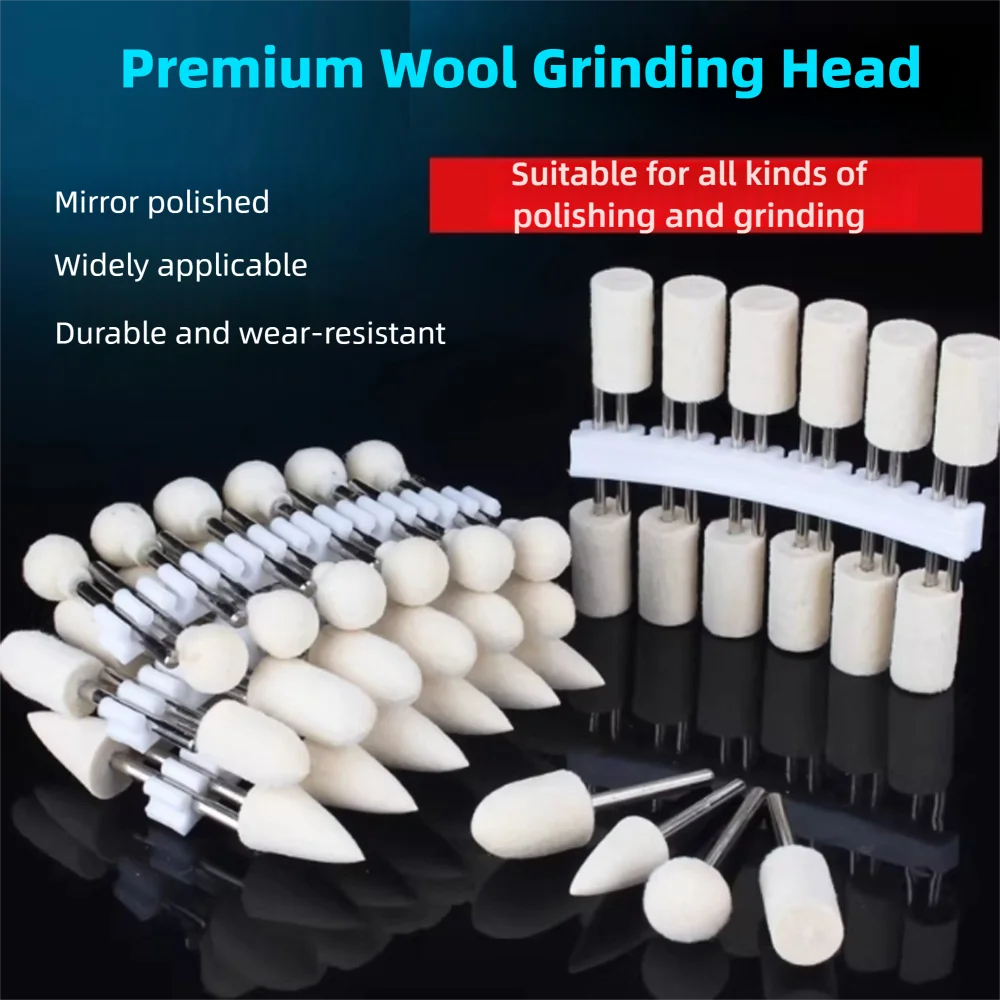

Small Wool Polishing Head Gloss Tool Metal Diamond Polisher Wheel Triangle Grinder Pad Accessories 2.34/3mm Mini Machine Parts