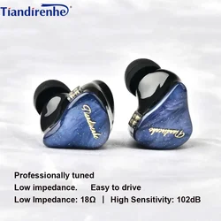 Tiandirenhe TD19 Graphene unit resin starry HIFI Bass Earphone 0.78mm In Ear Single-acting coil Music Earbuds For TFZ cable