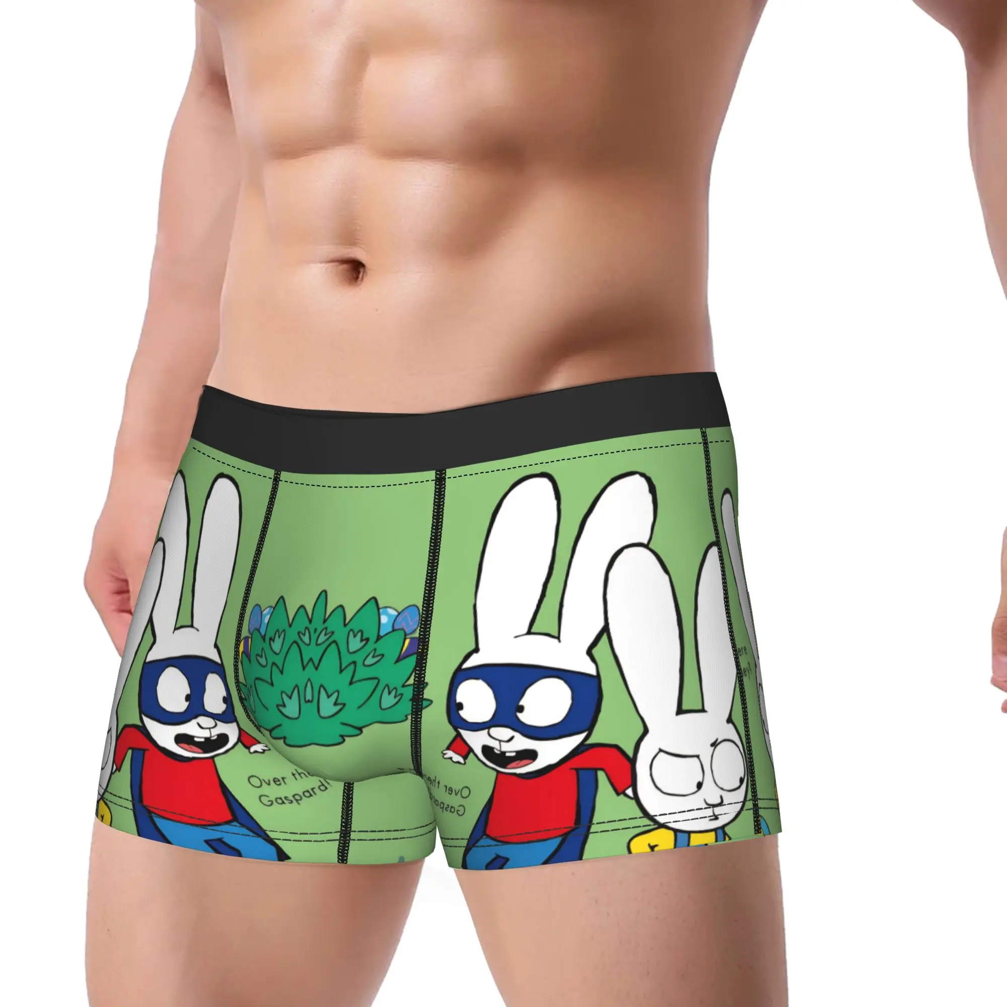Sexy Boxer Simons Rabbit Shorts Panties Briefs Men's Underwear French Cartoon Soft Underpants for Male Plus Size