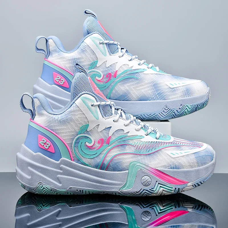 

Men's Basketball Shoes Gym Training Athletic Basketball Sneakers for Women Breathable Cushioning Non-Slip Wearable Runing Shoes