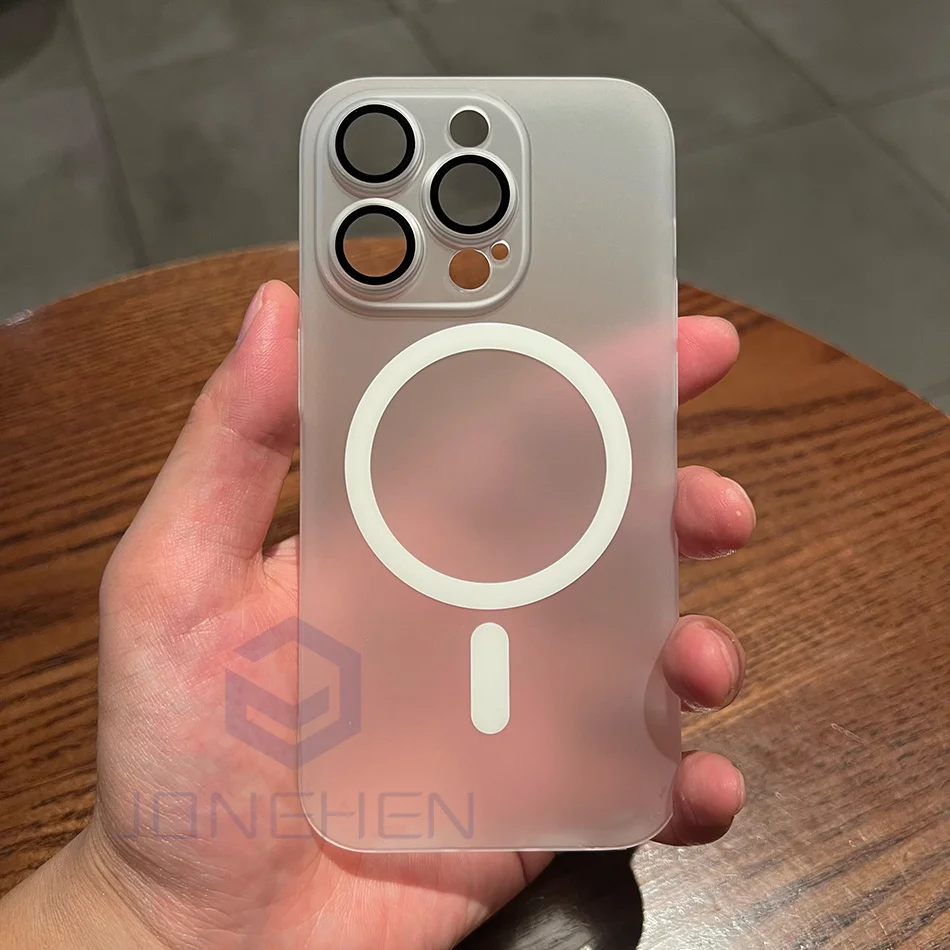 Ультратонкий матовый прозрачный магнитный чехол с беспроводной зарядкой для Magsafe для iPhone 17, Air 15, 14 Plus, 13, 12, 11, 16 Pro Max, задняя крышка для ПК