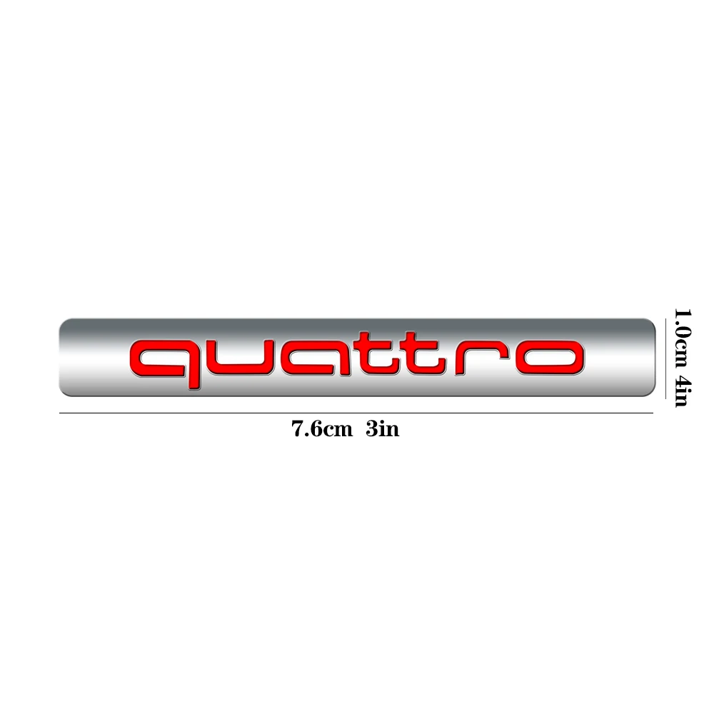 1 Stück 3D ABS Auto QUATTRO Emblem Karosserie Heck Kofferraum Fenster Aufkleber Abzeichen Dekoration Aufkleber Auto-Modifikation Zubehör für Audi Logo