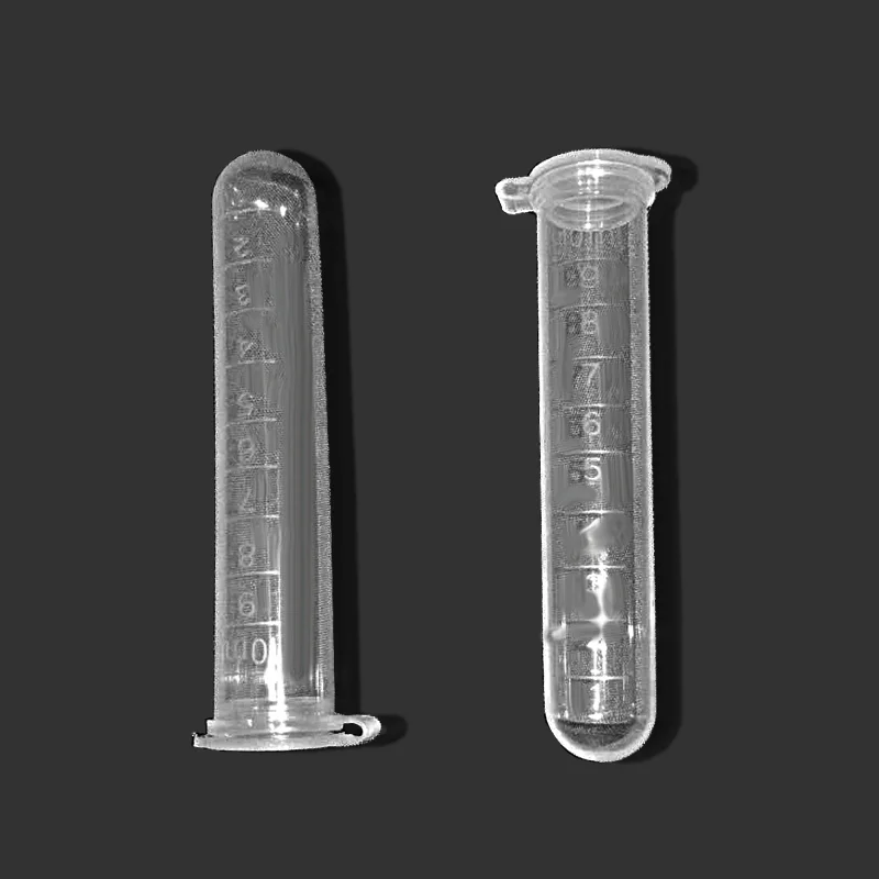 100pcs 10ml Plastic Tube Container Science Laboratory Test Accessories Lid Experiment Textbook with Cover Centrifuge Tube