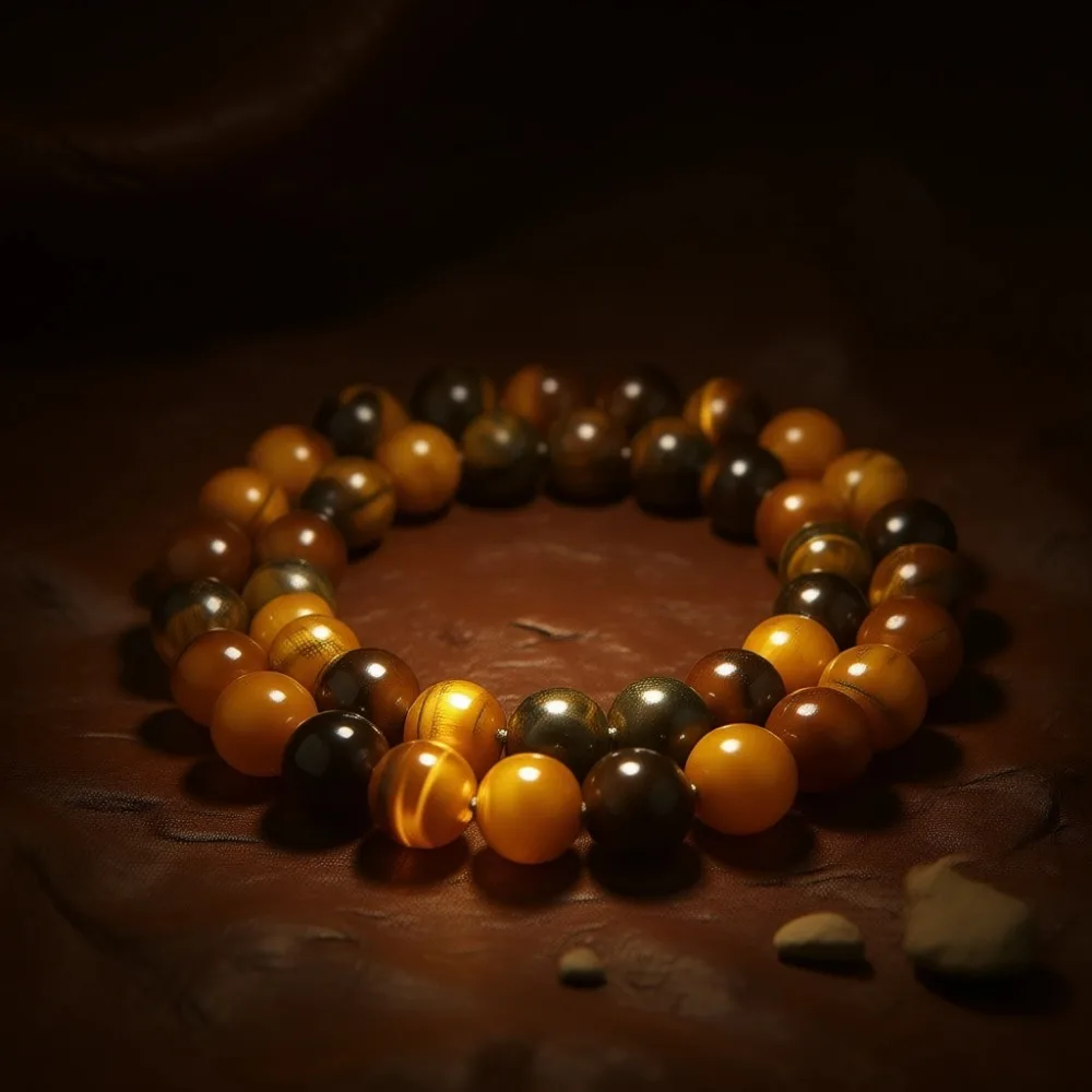 

100pcs 8mm Yellow Tiger Eye Natural Round Gemstone Beads for Jewelry Crafting