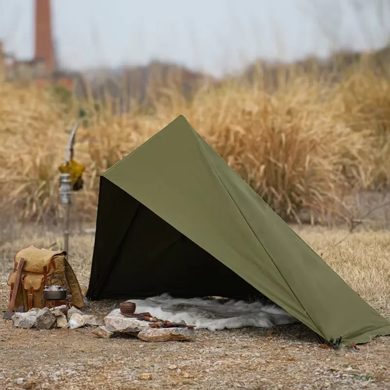 Outdoor Four-Season Cotton Ultralight Backpacking Tent for 1-2 People for Camping Hiking Bushcraft Adventures