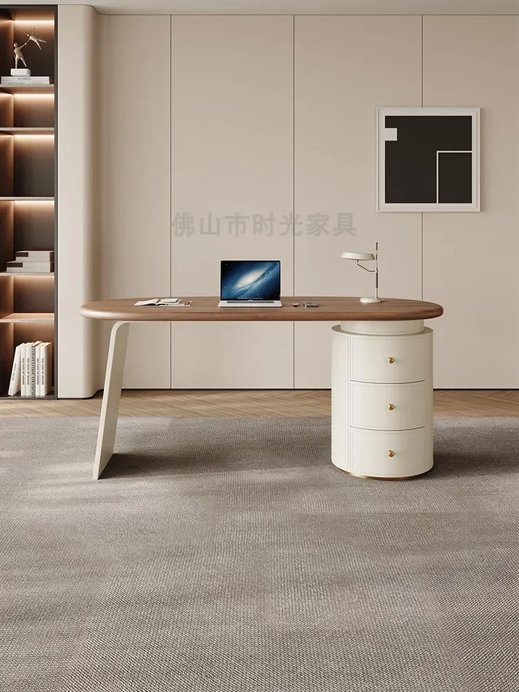 N19 Desk Modern Minimalist Designer Study Home Desk Saddle Leather Light Luxury Computer Desk
