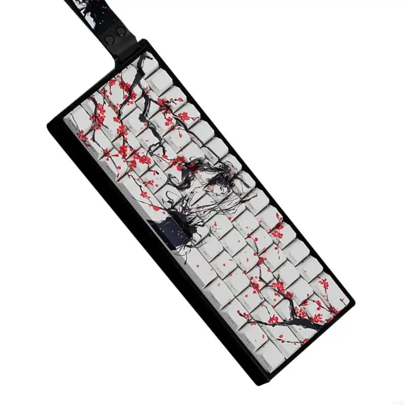 C90F 60% 68% Mechanische Tastaturschlüsselkaps PBT Plum Blossom Art ANSI ISOS kompatibel