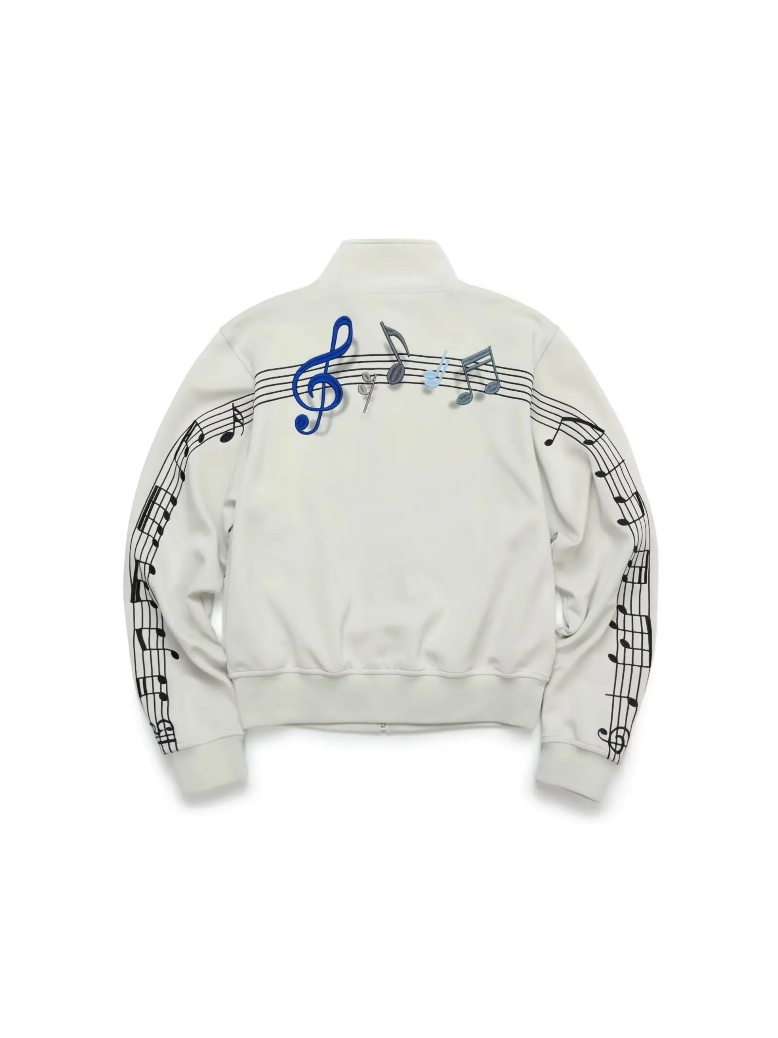 American Vintage White Jacket Men Musical Notes Printed Coats Female Gothic Harajuku Jackets Y2k Zipper Sweatshirts