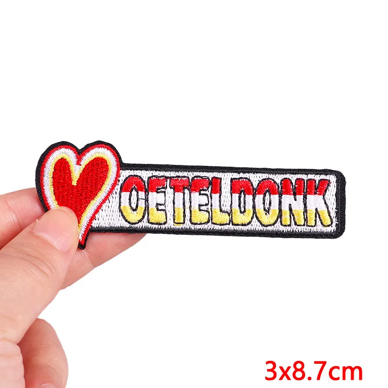 Niederlande Oeteldonk Emblem bestickte Patches für Kleidung Karneval Emblem Eisen auf Patches auf Kleidung Zubehör Applikation DIY – Detail 33
