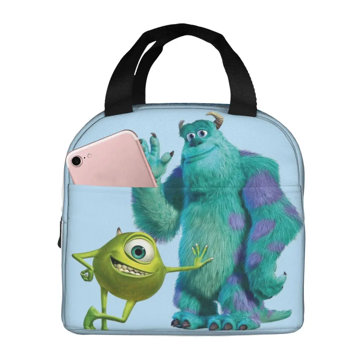 Strengthen Handles Food Box Sullivan And Mike Durable Waterproof Disney Monsters University Sullivan School Food Bags Office