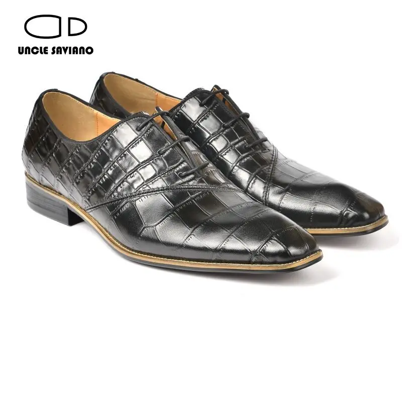 

Uncle Saviano Oxford Dress Party Best Man Shoe Office Wedding Business Mens Shoes Patchwork Designer Leather Men Shoes Original