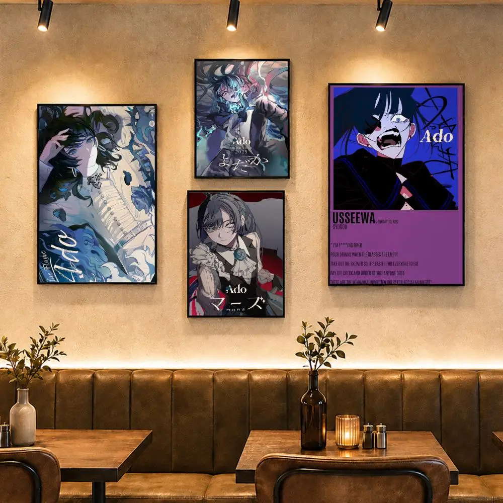 Virtual Singer A-AdoS Poster Vintage Retro Anime Poster Stickers Peel and Stick Wall Art Home Decor