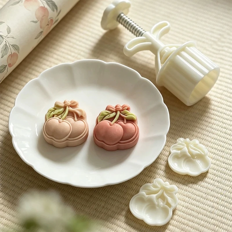 Hand Press Pastry Tool With 2 Pattern Inserts, Plastic Dough Shaping Aid for Home Dessert Making, Table Treat Styling, and Y5GB