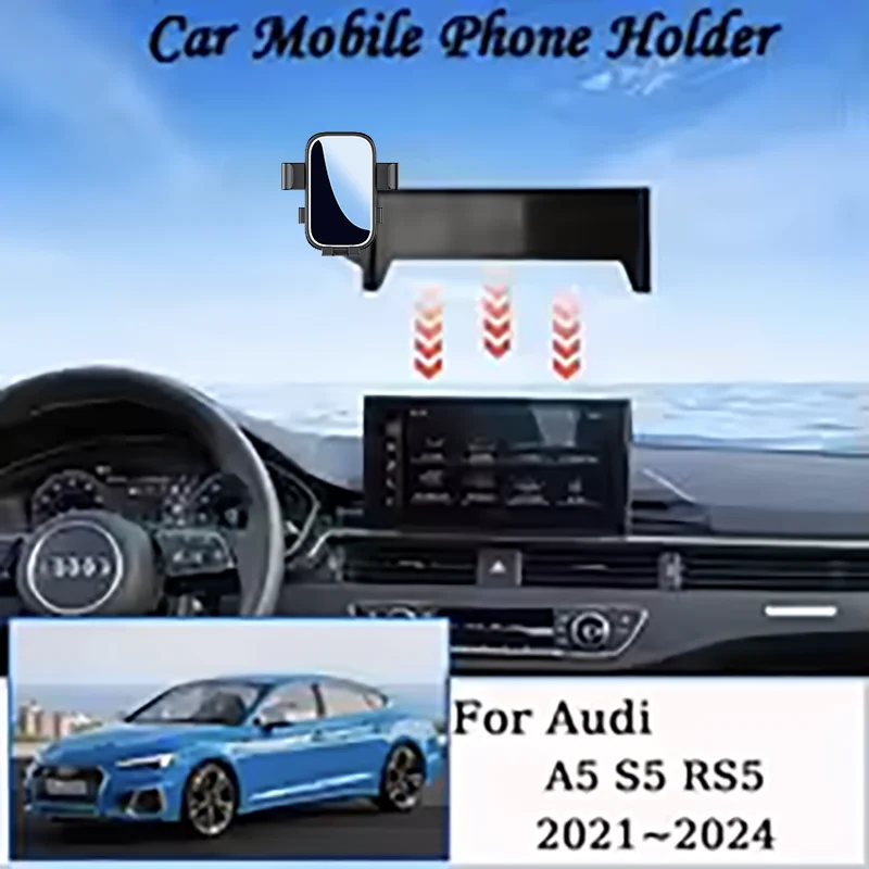 

Car Phone Holder For Audi A5 S5 RS5 2021 2022 2023 2024 New MagSafe Magnetic Bracket Screen Navigation Stand Auto Accessories