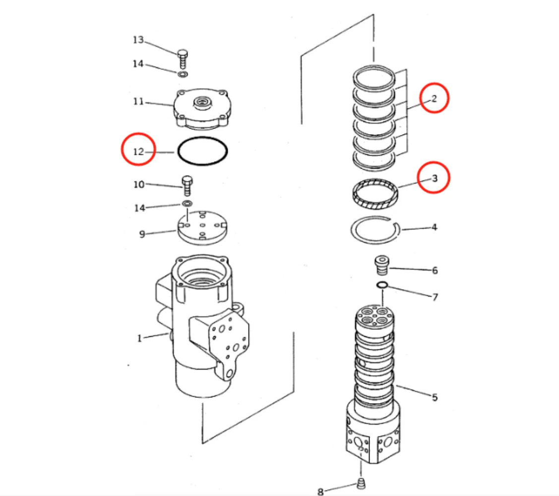 KOMATSU PC300-5 PC400-5 410-5 310-5 CENTER JOINT SEAL KIT