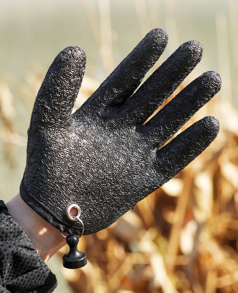 Anglerhandschuhe mit Magnetverschluss, Rutschfest, Schützen die Hände vor Stichern und Kratzern, Wasserdichte Angelhandschuhe – Detail 6