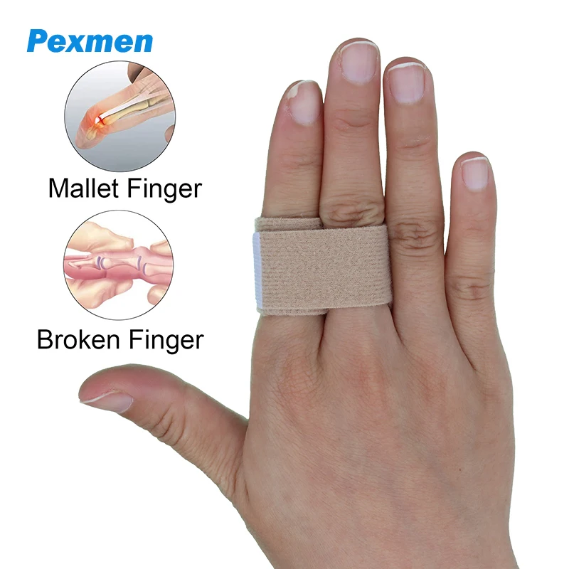 Pexmen 1/2/5/10Pcs Finger Buddy Wraps Finger Loops Tapes for Broken Jammed Swollen Finger or Dislocated Joint Finger Splints