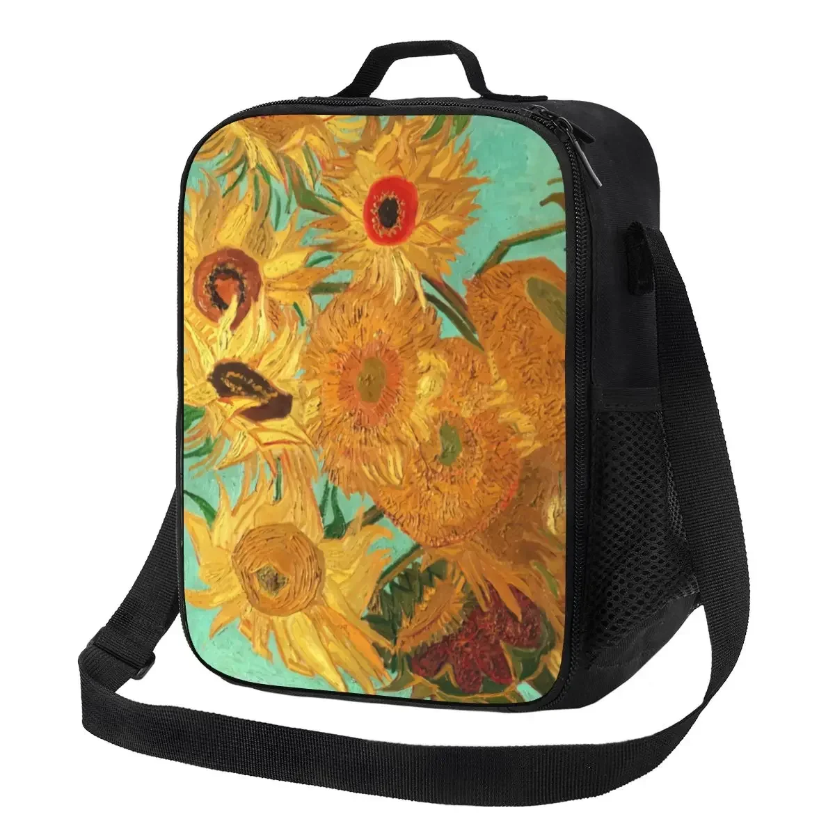 

Vincent Van Gogh Twelve Sunflowers In A Vase Mask Lunch Box Flowers Painting Thermal Cooler Food Insulated Lunch Bag Office Work