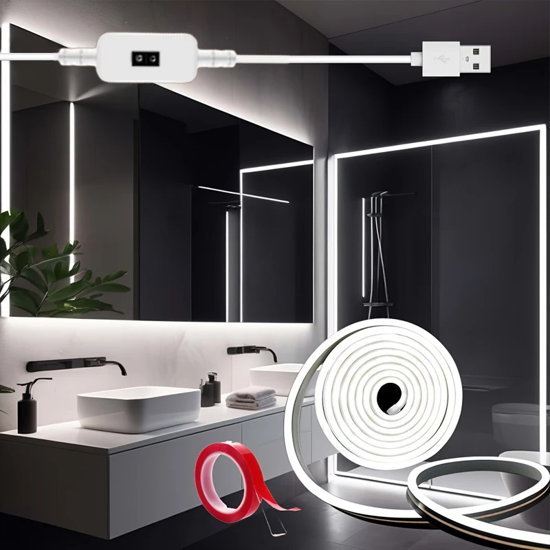 

USB неоновая веревка, гибкая водонепроницаемая светодиодная лента с сенсорным/ручным датчиком, диммер для домашней вечеринки, настенная подсветка телевизора, декор