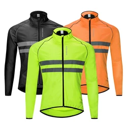 WOSAWE Reflective Jacket Lightweight Cycling Windbreaker Windproof Bike Jacket Water Resistant Long Sleeve Jersey Wind Coat Vest