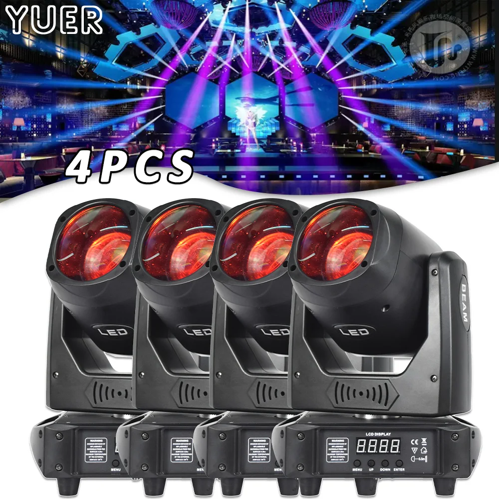 4PCS LED 180W Beam Gobo Moving Head Automatic Focus Stage Lighting Rainbow Effect For Home Party Decoration Lamp Dj Disco Lights