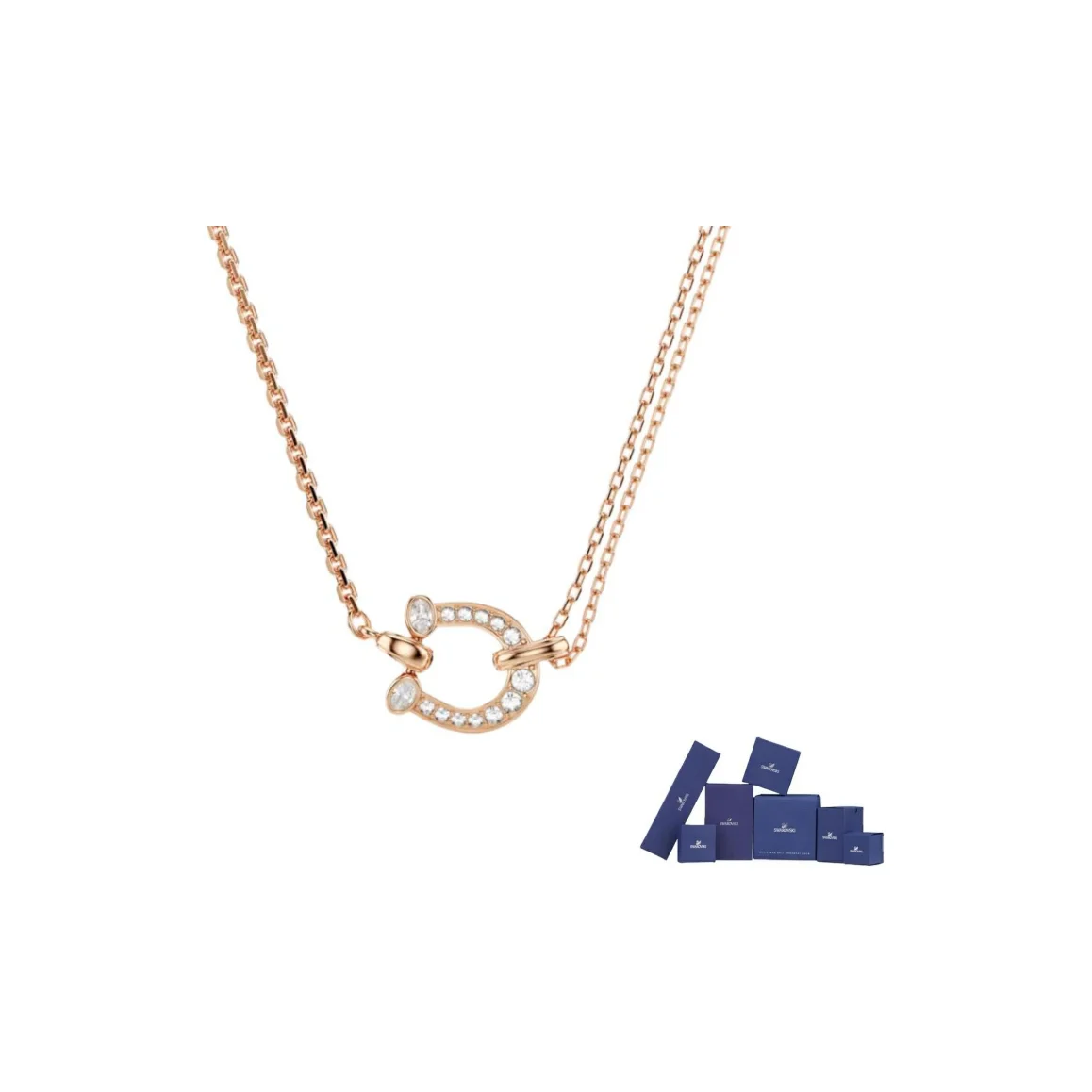 

Swarovski Symbolica Synthetic Cubic Zirconia Necklaces Unisex Rose Gold/White 5741462
