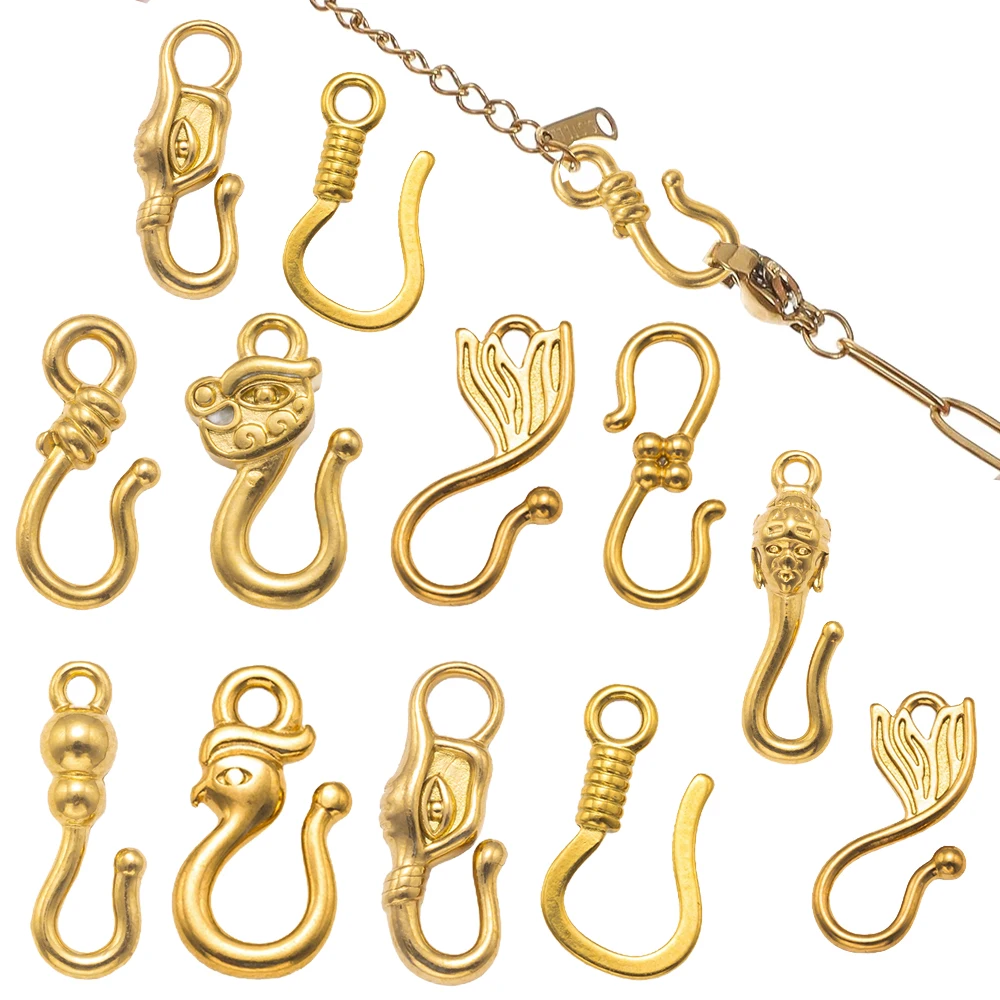 

5 шт., кольцо с крючком из нержавеющей стали, тумблерные застежки, концевые застежки, золотой разъем для ювелирных изделий для изготовления браслетов и ожерелья своими руками